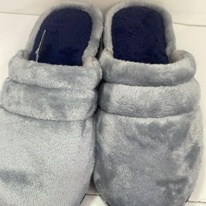 PANTUFLAS TALLA 38/39 COLOR GRISES CON SUELA DE COLOR AZUL
