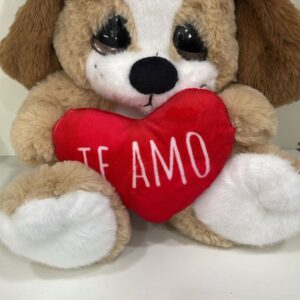 PELUCHE BEIGS CON CORAZON TE AMO