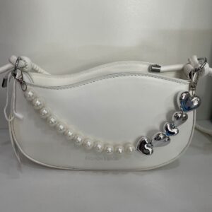 CARTERA BLANCA FASHION BAG CON PERLAS BLANCAS