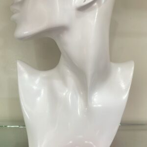 EXHIBIDOR GRANDE DE ROSTRO BLANCO PARA ARETES Y COLLARES