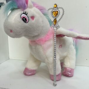 UNICORNIO QUE CAMINA CON VARITA COLOR BLANCO