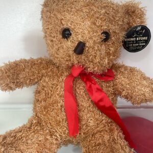 PELUCHE CAFE CON LISTON ROJO 34CM