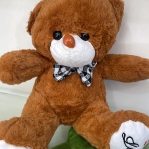 PELUCHE CAFE Y BEIGS CON MOÑO 24CM