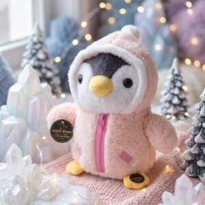PELUCHE PINGUINO ROSADO 34CM