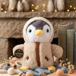 PELUCHE PINGUINO COLOR CAFE 34CM