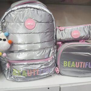 SET MOCHILA PLATEADA ANALIA