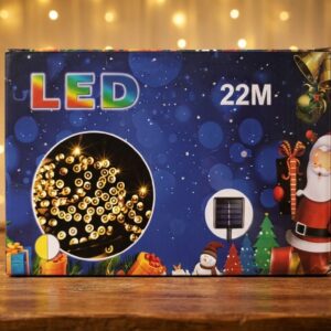 LUCES NAVIDEÑAS SOLARES COLOR CALIDO 22M