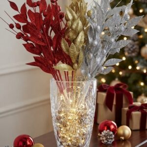 ADORNOS NAVIDEÑOS 3 COLORES ESCARCHADOS
