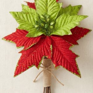 ADORNO ESCARCHADO HOJAS NAVIDEÑAS